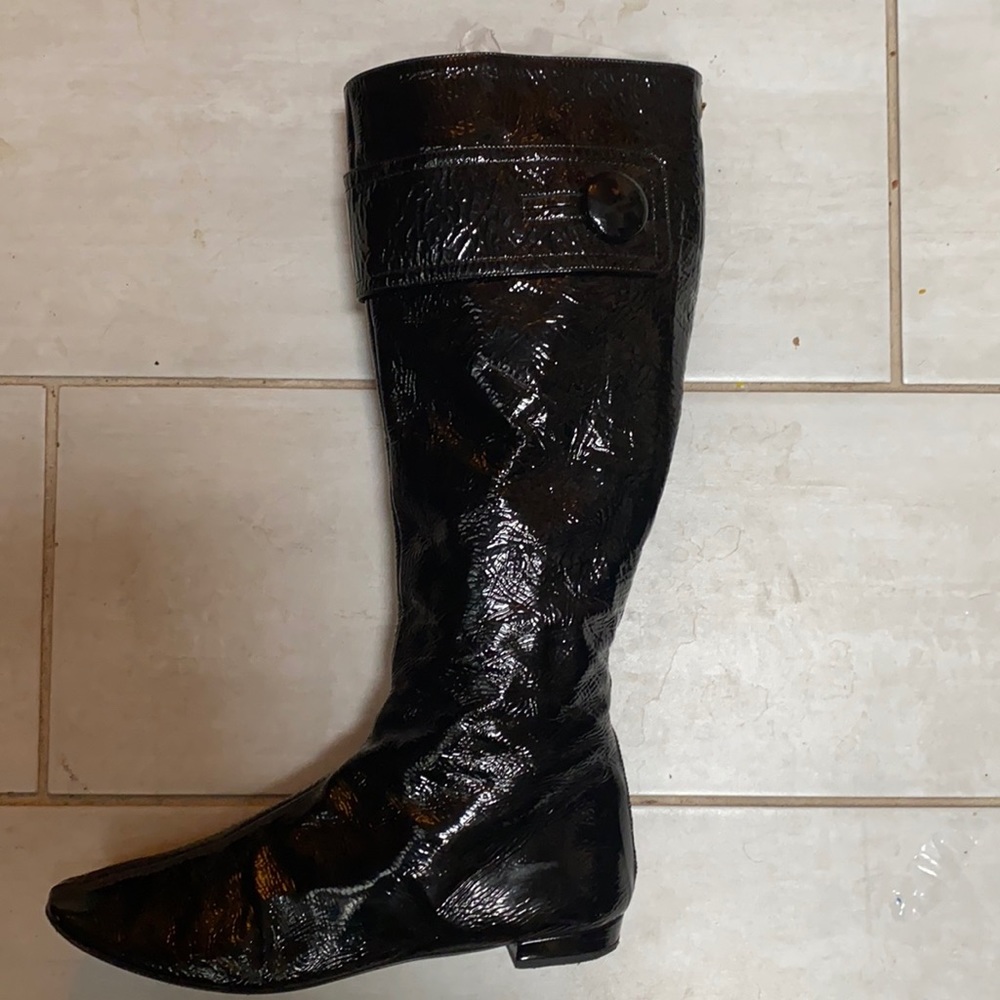 Kate spade, patent leather knee high boots